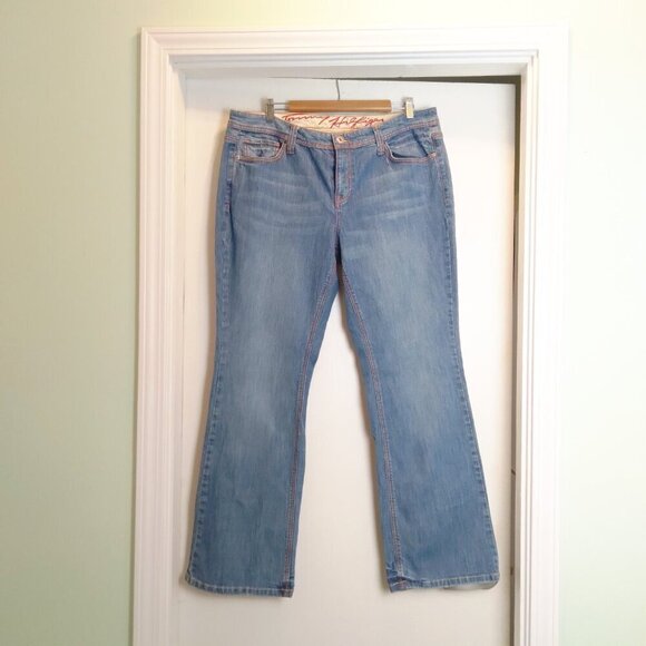 'Stretch Low-Rise Boot' Jeans * Buttoned Back Flap Pockets * Fun Stitching Sz16 - Picture 2 of 10